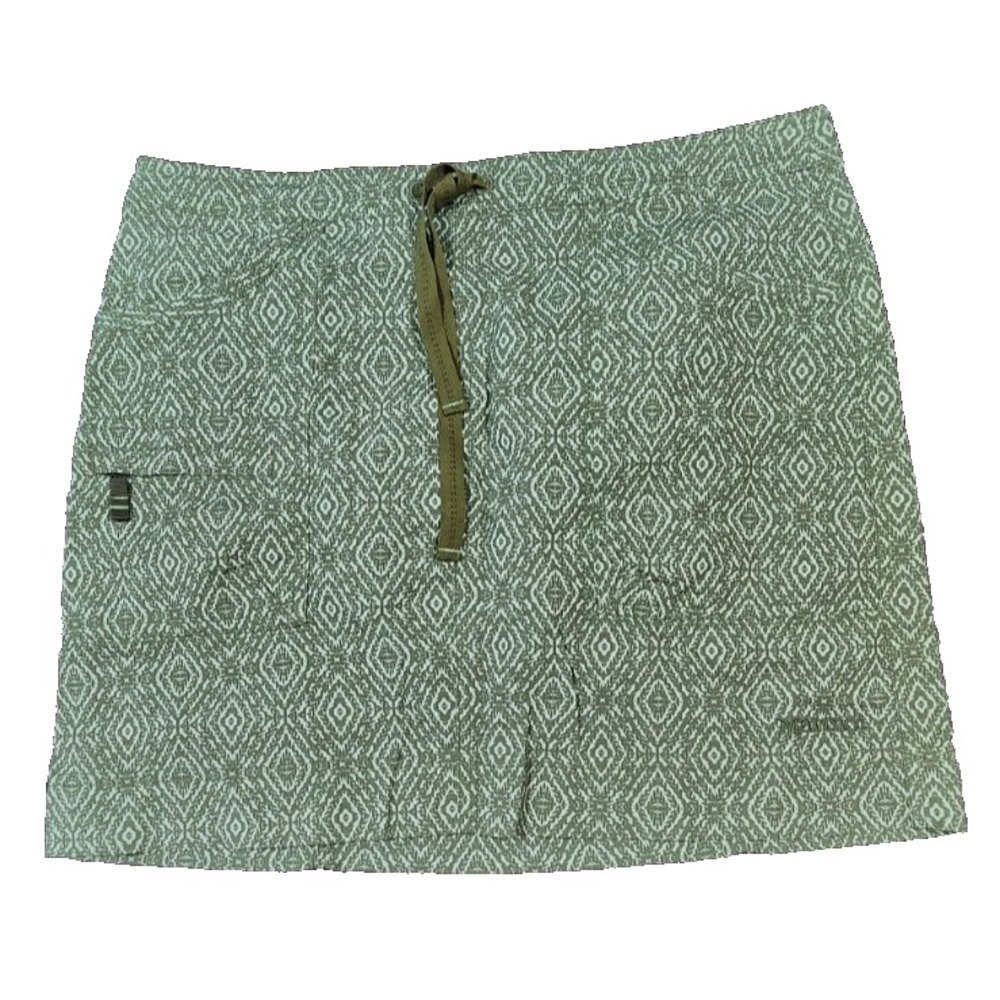 Marmot Women Green Geometric Diamond Print Hiking Skort Size 4 Drawstring Pocket